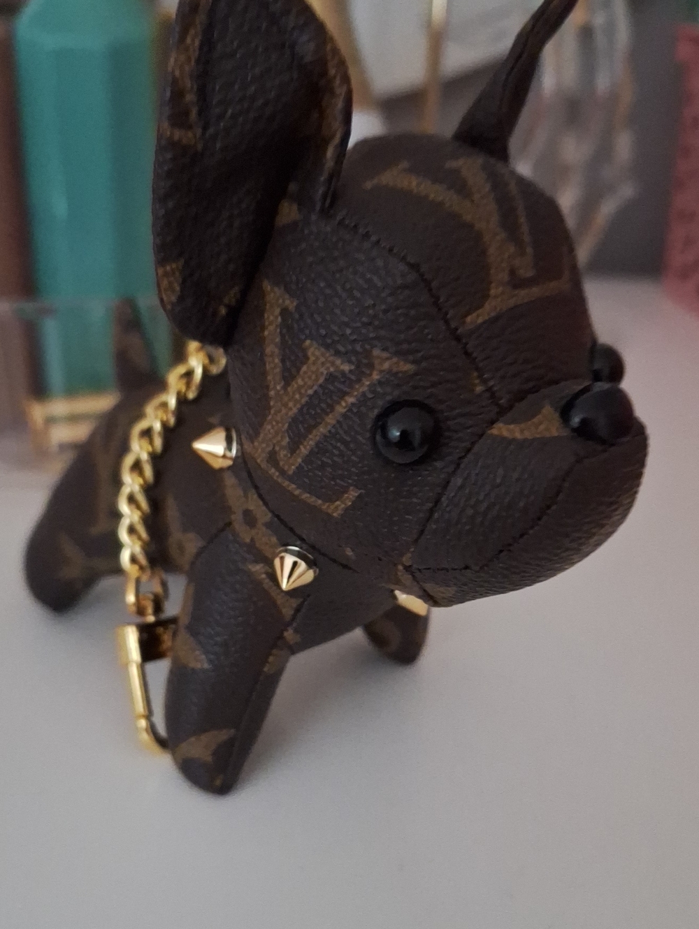 Inspire Brown Monogram Puppy Keychain - Kids Accessories